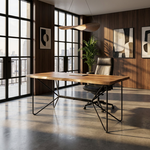 Papillion Live Edge Acacia Wood Desk