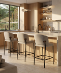 Pearce Grey Modern Upholstered Counter Stool 