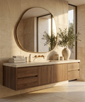 Peony Burnished Brass Modern Wall Mirror 