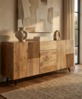 fluted wood sideboard cabinet
