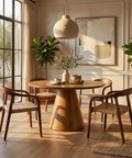 Peyton Solid Mango Wood Round Dining Table