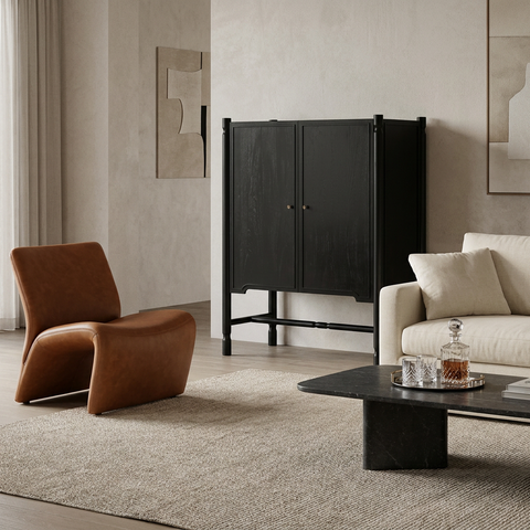 Phil Black Mango Wood Bar Cabinet 
