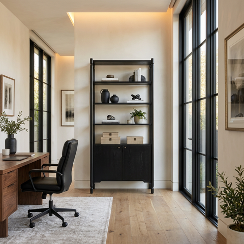 Phil Black Solid Mango Wood Shelving Unit 