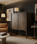 Phil Dark Brown Mango Wood Bar Cabinet