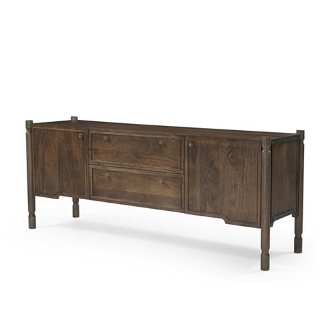 Phil Dark Brown Mango Wood Media Console -1