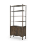 Phil Dark Brown Solid Mango Wood Shelving Unit-1