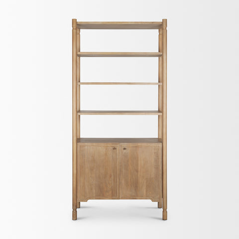 Phil Light Brown Solid Mango Wood Shelving Unit -2