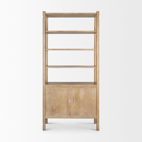 Phil Light Brown Solid Mango Wood Shelving Unit -4