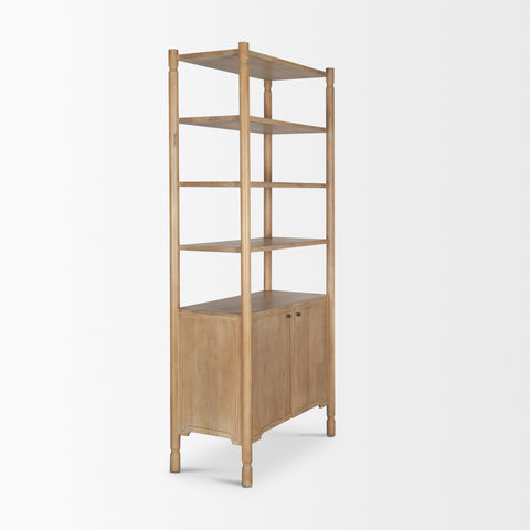 Phil Light Brown Solid Mango Wood Shelving Unit -5