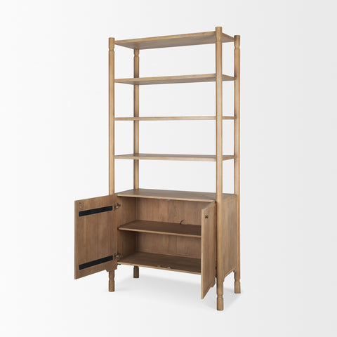 Phil Light Brown Solid Mango Wood Shelving Unit -6