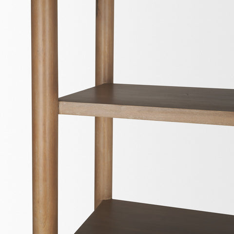 Phil Light Brown Solid Mango Wood Shelving Unit -7