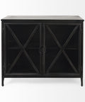 Poppy III Black Metal and Glass Accent Cabinet -2