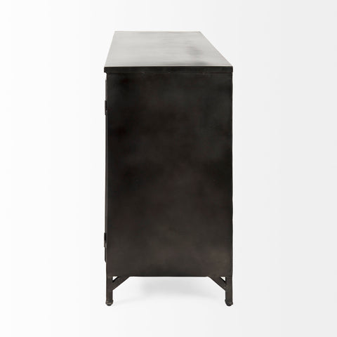Poppy III Black Metal and Glass Accent Cabinet -3