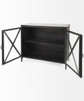 Poppy III Black Metal and Glass Accent Cabinet -4