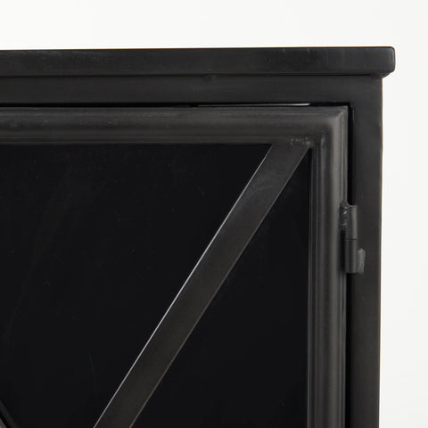 Poppy III Black Metal and Glass Accent Cabinet -5