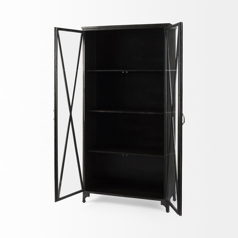 Poppy II Black Iron and Glass Display Cabinet-4