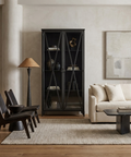 Poppy II Black Iron and Glass Display Cabinet