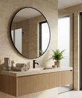 Posadas Black Round Wall Mirror