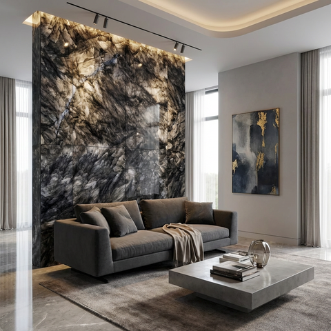 Gemstone look floor tile