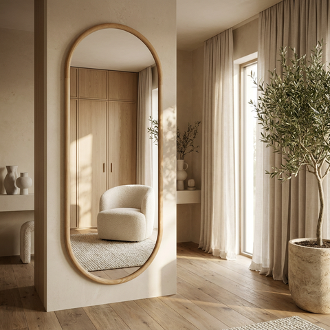 Pudino Natural Wood Full Length Mirror 