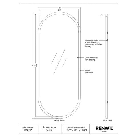 Pudino Natural Wood Full Length Mirror -4