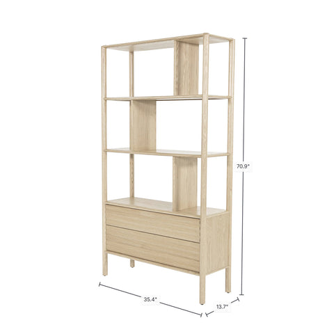 Runway Solid Oak Wood Bookcase-4