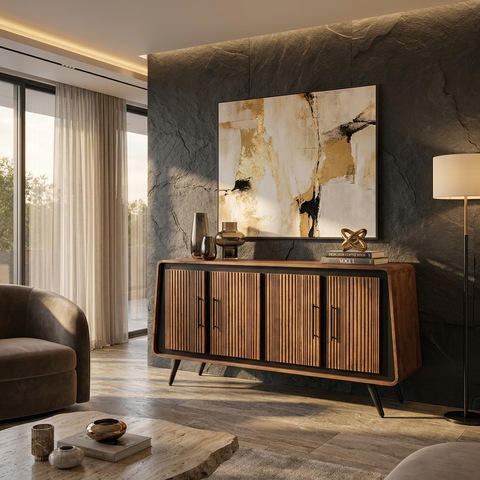 wood sideboard storage cabinet