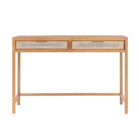 Rattan Ash Wood Writing Desk-1