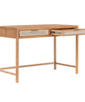Rattan Ash Wood Writing Desk-2
