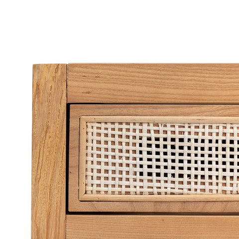 Rattan Ash Wood Writing Desk-5