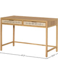 Rattan Ash Wood Writing Desk-6