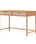 Rattan Ash Wood Writing Desk-7