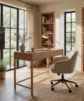 Rattan Ash Wood Writing Desk