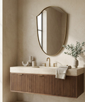 Reims Aged Brass Modern Wall Mirror