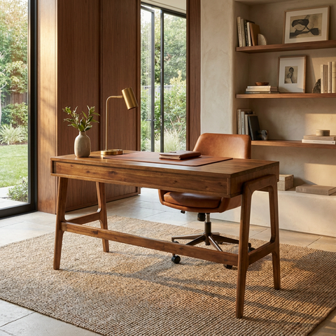 Remix Solid Acacia Wood Desk