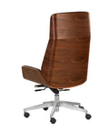 Rhett Dillon Black Faux Leather & Walnut Office Chair-4