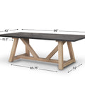 Rialto 96" Two-Tone Mango Wood Dining Table -6