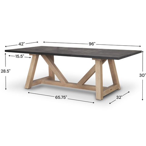 Rialto 96" Two-Tone Mango Wood Dining Table -6