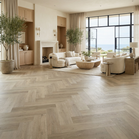Rice Lake 7mm Waterproof SPC Herringbone Vinyl Flooring