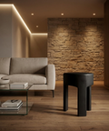 Riya Black Solid Neem Wood Stool 
