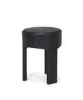 Riya Black Solid Neem Wood Stool -1