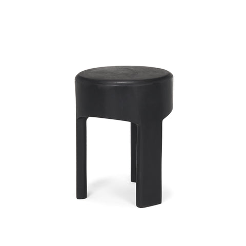 Riya Black Solid Neem Wood Stool -1