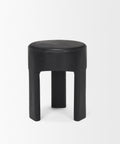 Riya Black Solid Neem Wood Stool -2