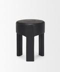 Riya Black Solid Neem Wood Stool -3