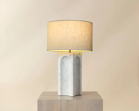 Rohe White Banswara Marble Table Lamp-4