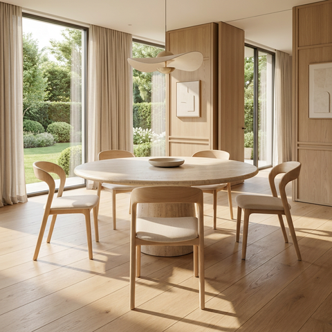 Rotondo Natural Modern Upholstered Dining Chair