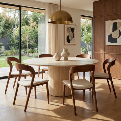Rotondo Walnut Modern Upholstered Dining Chair