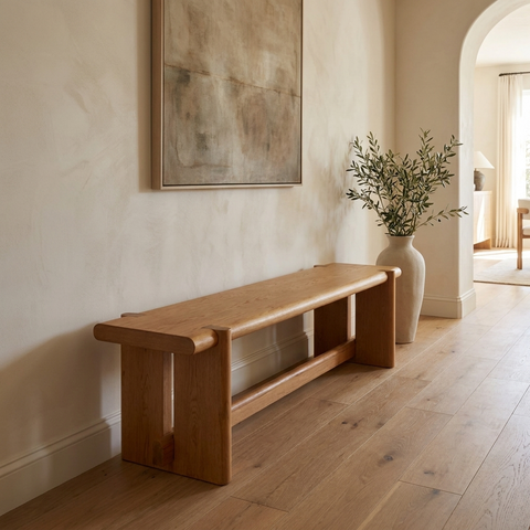 Rowan Light Brown Oak Veneer Bench 