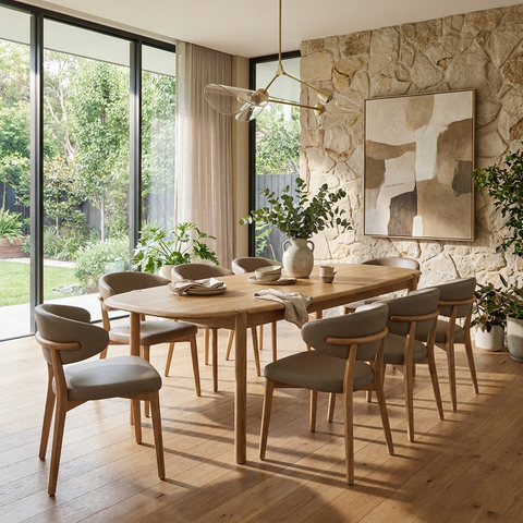 Runway Light Oak Solid Oak 82" Dining Table