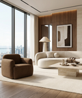 Saga Mocha Brown Fabric Accent Chair